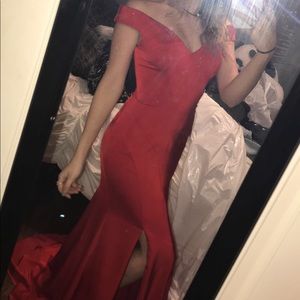 A gorgeous red prom/formal dress